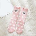 thumbnail image 2 of Tiqkatyck Compression Socks Clearance, Women Coral Fleece Socks Winter Cute Fleece Thick Floor Socks Adult Home Socks Warm Socks Compression Socks for Women Pink One Size, 2 of 4