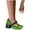 Green, variant on Juslio Women Shoes Large Rectangle Headed Shoes Buckle Candy Color Thick Heels and Light Mouth High Heels