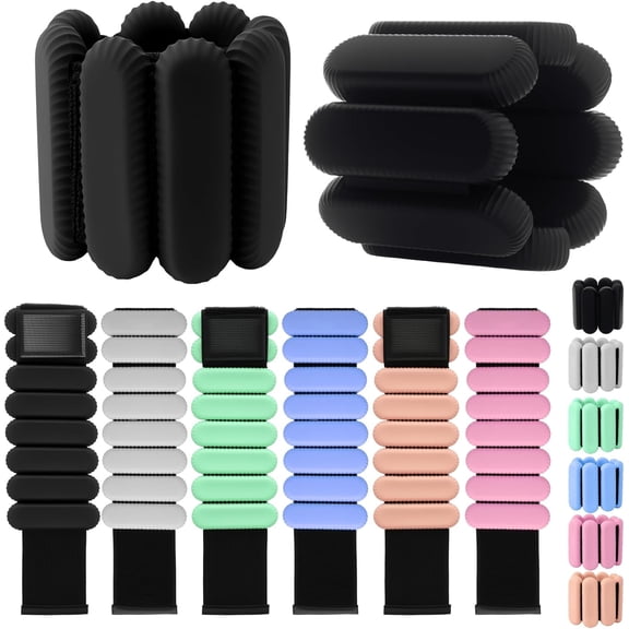 Wrist Weights, Silicone Adjustable Ankle Weights for Women Men - Strengthen Arms and Legs Ideal for for Home Gym Workout, Running, Yoga, Pilates, Barre, Exercise, Strength Training