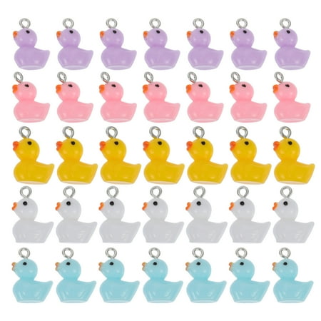 

Tinksky 50pcs Duck Charms Colorful Charms for Jewelry Making Earrings Necklace