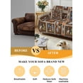thumbnail image 5 of Brown Giraffe Couch Cover for 2 Cushion Sofa, Wildlife Animals Vintage Geometric Washable Loveseat Sofa Covers Slipcover for Sectional Sofas L-Shaped, Couch Throw Cover 71"x118", 5 of 9