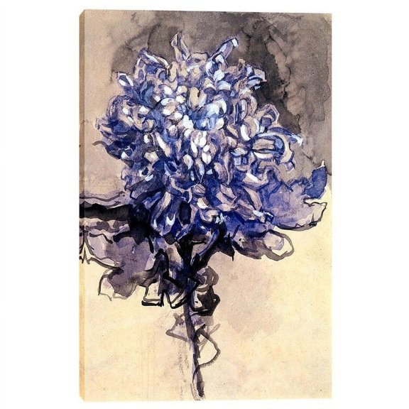Epic Graffiti "Chrysanthemum" by Piet Mondrian Giclee Canvas Wall Art - Blue 12" x 18"