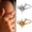 Gold, variant on Women Finger Ring Eight-Pointed Star Adjustable Fit Open Ring Stainless Steel Texture Stacking Ring Jewelry Gift