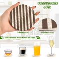 thumbnail image 3 of Haosy Set of 6 Drink Woven Coaster with Holder Heat Resistant Non-Slip Bar Coasters 4 Inches Dark Brown and White Striped, 3 of 7