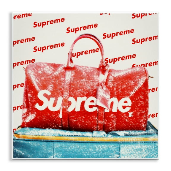 Stupell Industries Bold Red Weekender Bag Fashion Painting Unframed Art Print Wall Art, 12 x 12