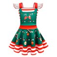 thumbnail image 3 of XEGLSBU Christmas Flower Girl Dress 3T Maroon Children Dress Girls Christmas Fly Sleeve Cartoon Print Performance Dress Princess Ballerina Dress Green Size 4-5 Years, 3 of 8