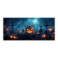 thumbnail image 3 of Spooky Halloween Garage Door Banner 7x16 FT - Glow in Dark Bat Pumpkin Design, Weather Resistant Polyester Outdoor Decor for Yard, Party Photo Background, 3 of 6