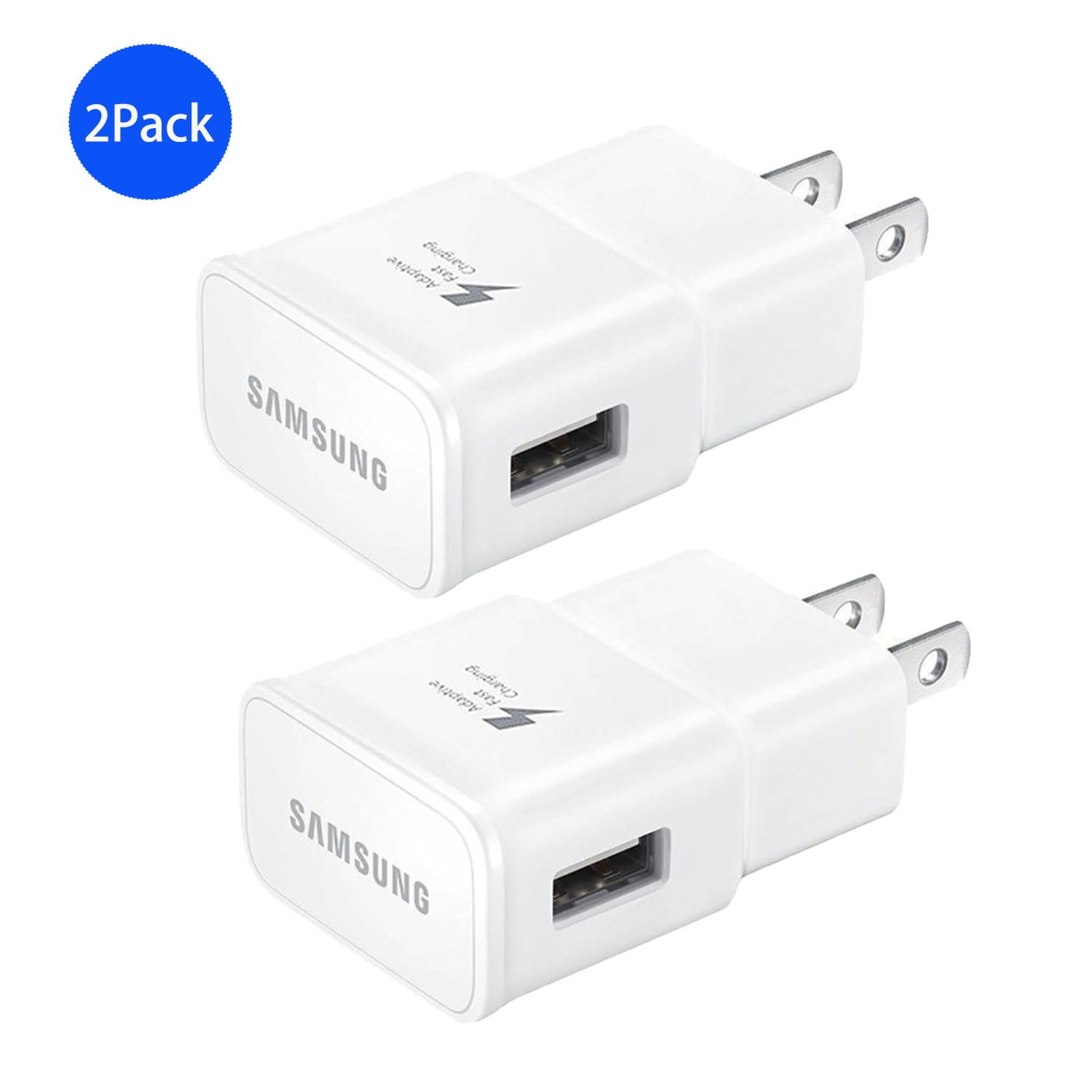 Freedomtech Samsung Fast Adaptive USB Charger, 2-Pack, Compatible