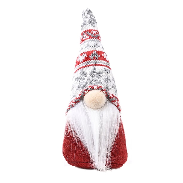 Inteprter Copo de nieve Decoración navideña Punto Anciano Muñeca Decoración Hecho a mano Adorno de gnomo de felpa Adorno festivo de Navidad Adorno Kits de decoración para fiestas Numero 3 Inteprter HA028119-03