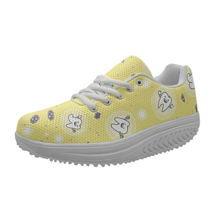 

New Ladies Oral Care Nurse Shoes Brand Design Purple Cute Cartoon Teeth Sneakers Shoe Non-slip Female Flats Zapatillas de Mujer