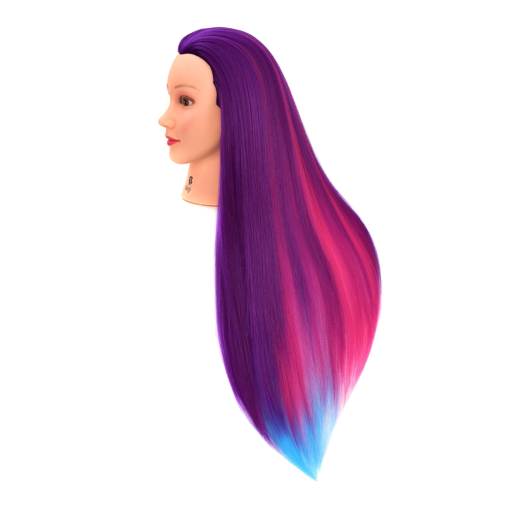 30" Synthetic Fiber Mannequin Head (Long and Thick) Hairdresser Rainbow Unicorn Training Head Manikin Cosmetology Doll Head