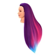 30 Synthetic Fiber Mannequin Head (Long and Thick) Hairdresser Rainbow Unicorn Training Head Manikin Cosmetology Doll Head