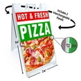 thumbnail image 2 of Hot Fresh Pizza (24" X 36") Deluxe A-Frame Signicade, Includes 2 Removable Panels & Stand, 2 of 4
