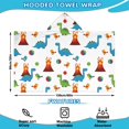 thumbnail image 2 of White Dinosaurs Volcanoes Birds Pattern Hooded Bath Towel，60"x35" for Ages 3 To 12 Kids, Quick Dry Lightweight Soft Microfiber Hood Beach Towel Cover Up for Kids, 2 of 7