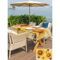 thumbnail image 5 of Outdoor Tablecloth with Umbrella Hole for Patio/Picnic/Party/Camping, Sunflower Waterproof Table Cloth Rectangle Table Cover Washable, Yellow Floral Elegant Pastoral Flowers Rustic (52"x 70"), 5 of 8