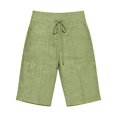thumbnail image 6 of DHFJKG Linen Shorts For Women Lightweight High Waisted Relaxed Fit Wide Leg Casual Drawstring Summer Shorts, 6 of 6