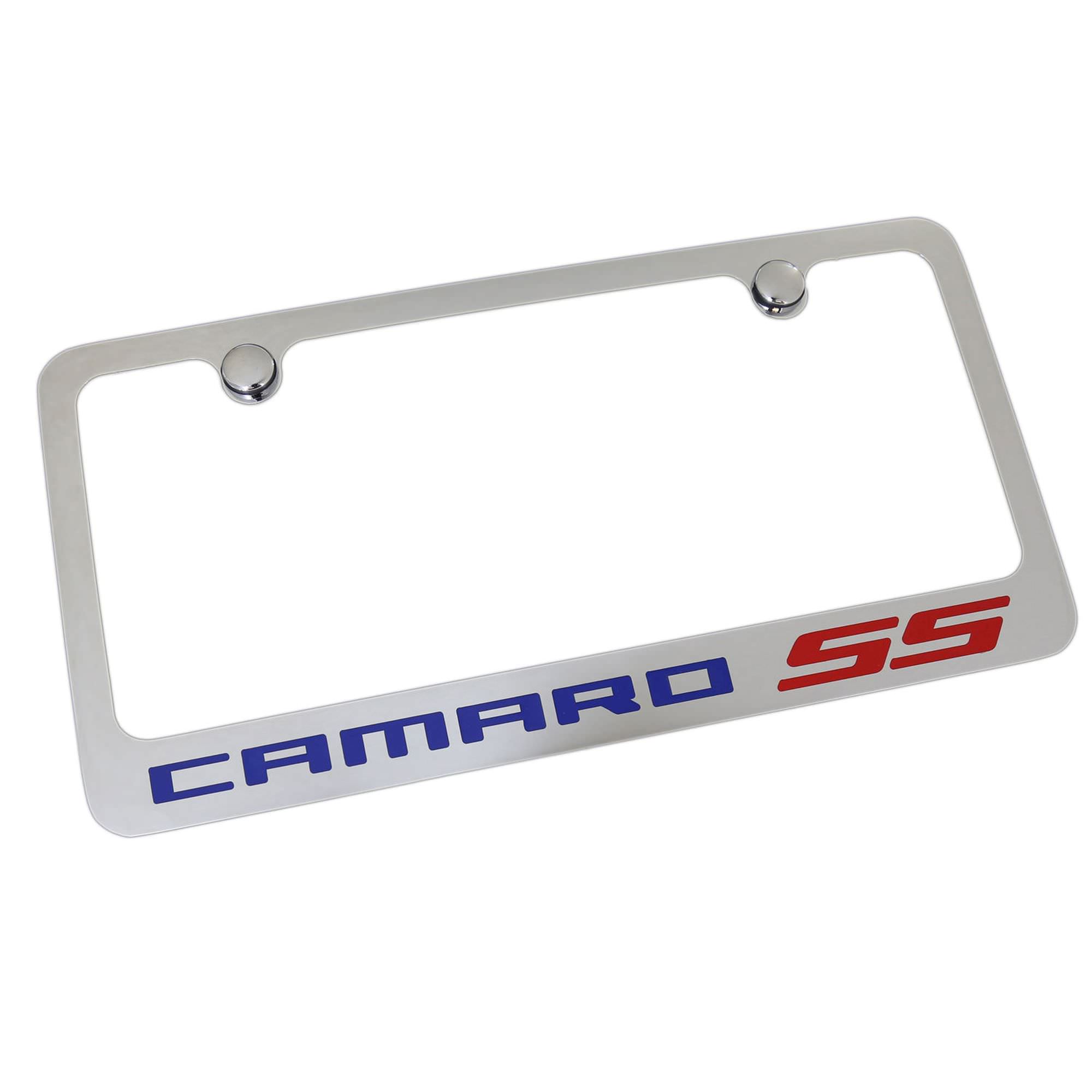 Chevrolet Camaro SS Blue License Plate Frame (Black)