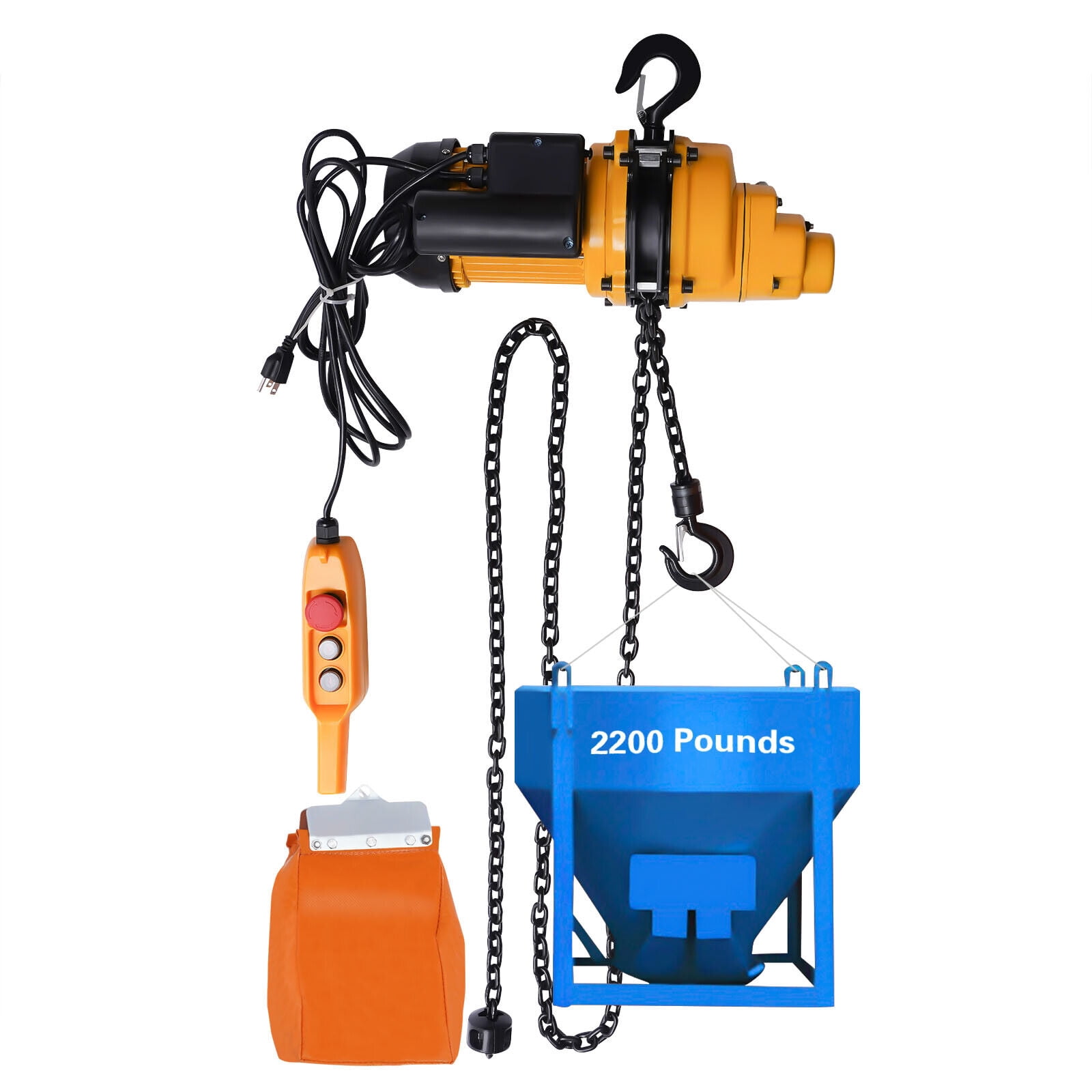 2200lbs/1Ton Electric Chain Hoist Single Phase Double Chain Crane Hoist 13' Lift Chain Hoist