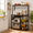 Brown, variant on Keenstone Kitchen Bakers Rack Desktop Extension with 3 Power Outlets, Microwave Oven Stand with 14 S-shaped Hooks ,Coffee Bar Table 10 Tiers with Wire Basket,Rustic Brown