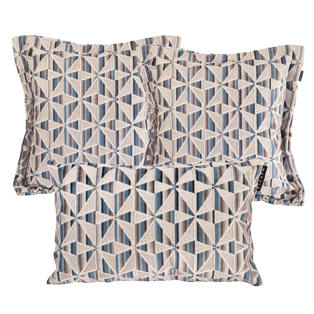 Set de 3 Cojines Decorativos (2 Cuadrados + 1 Rectangular) Conte Multicolor