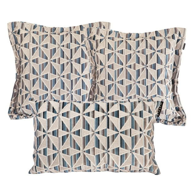 Set de 3 Cojines Decorativos (2 Cuadrados + 1 Rectangular) Conte Multicolor