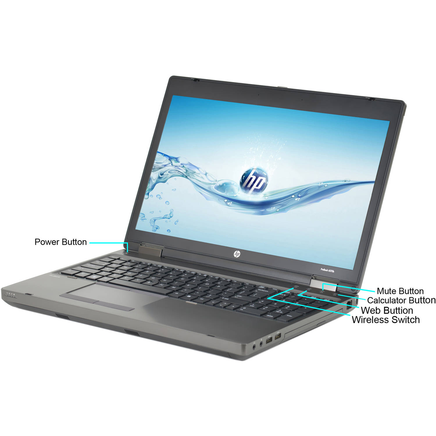 Restored HP 15.6" ProBook 6570B WA5-0877 Laptop PC with Intel Core i5-3320M Processor, 8GB Memory, 128GB Solid State Drive and Windows 10 Pro (Refurbished) - image 2 of 4