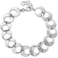 thumbnail image 4 of Sterling Silver Rhodium-plated Polished Diamond Cut w/1 in ext. Bracelet - 7.25"- Made In Italy, 4 of 8