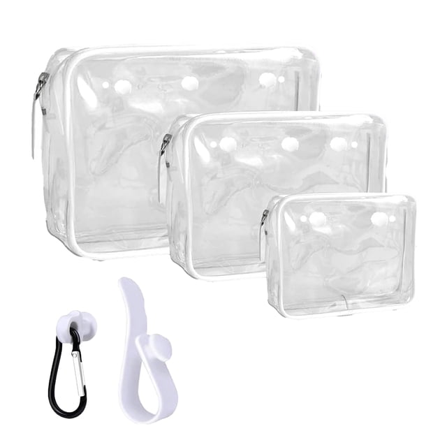 Cosmetic Case Aimeiar, 3 paquetes de bolsas transparentes de PVC impermeables