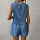 thumbnail image 4 of MKLEKYY Pantalones Cortos Deportivos Mujer Conjunto De Dos Piezas De Top Y Pantalones Cortos De Color Sólido Para Mujer, 4 of 4