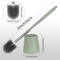 thumbnail image 5 of Unique Bargains Toilet Brush Round Head Stainless Steel Handle Green 1 Pc, 5 of 5