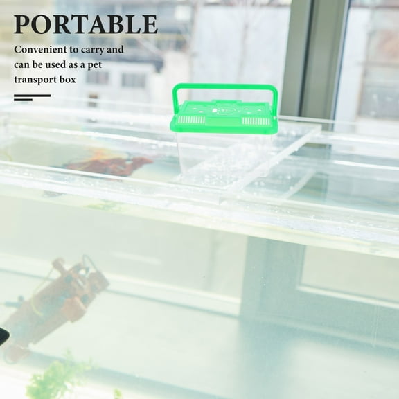 MLINS Portable Handheld Fish Tank Mini Aquarium Travel Fish Tank Baby Turtle Tank Reptile Carrier Small Aquarium Fish Container Hamster Carrier