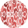 thumbnail image 1 of Ahgly Company Indoor Round Abstract Red Contemporary Area Rugs, 4' Round, 1 of 4