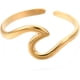 thumbnail image 3 of 2 Anillos de puño con forma de ola marina chapados en oro de 18 quilates, anillos abiertos, anillo de nudillo personalizado para mujer, joyería delicada y moderna, talla 7 (17,9 mm)., 3 of 4