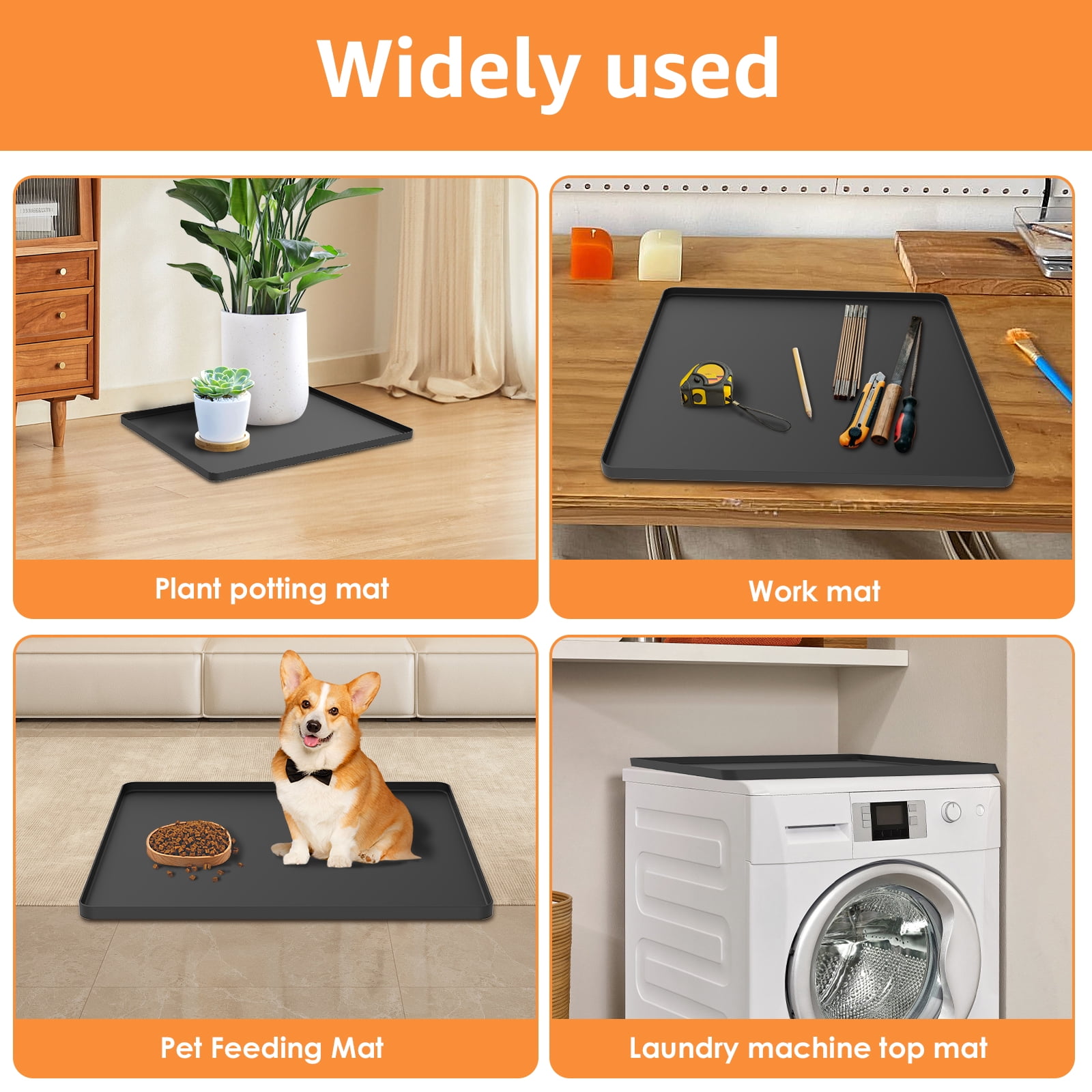 AEVXKHI Mini Fridge Mat Nonslip Under Refrigerator Mat with Raised Edges Silicone Mini Fridge Drip Tray Multifunctional Refrigerator Floor Protector for Shelf Drawer Countertop