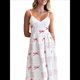 thumbnail image 3 of Vestido Bohemio de Verano 2025 para Mujer, Sin Mangas, con Estampado Floral y Fruncido Rojo M, 3 of 8