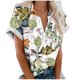 thumbnail image 2 of Fiudx Ofertas Flash Artículos En Oferta Blusas de Manga Corta Estampadas con Flores y Plantas Cómodas Informales Regulares para Mujer a La Moda, 2 of 5