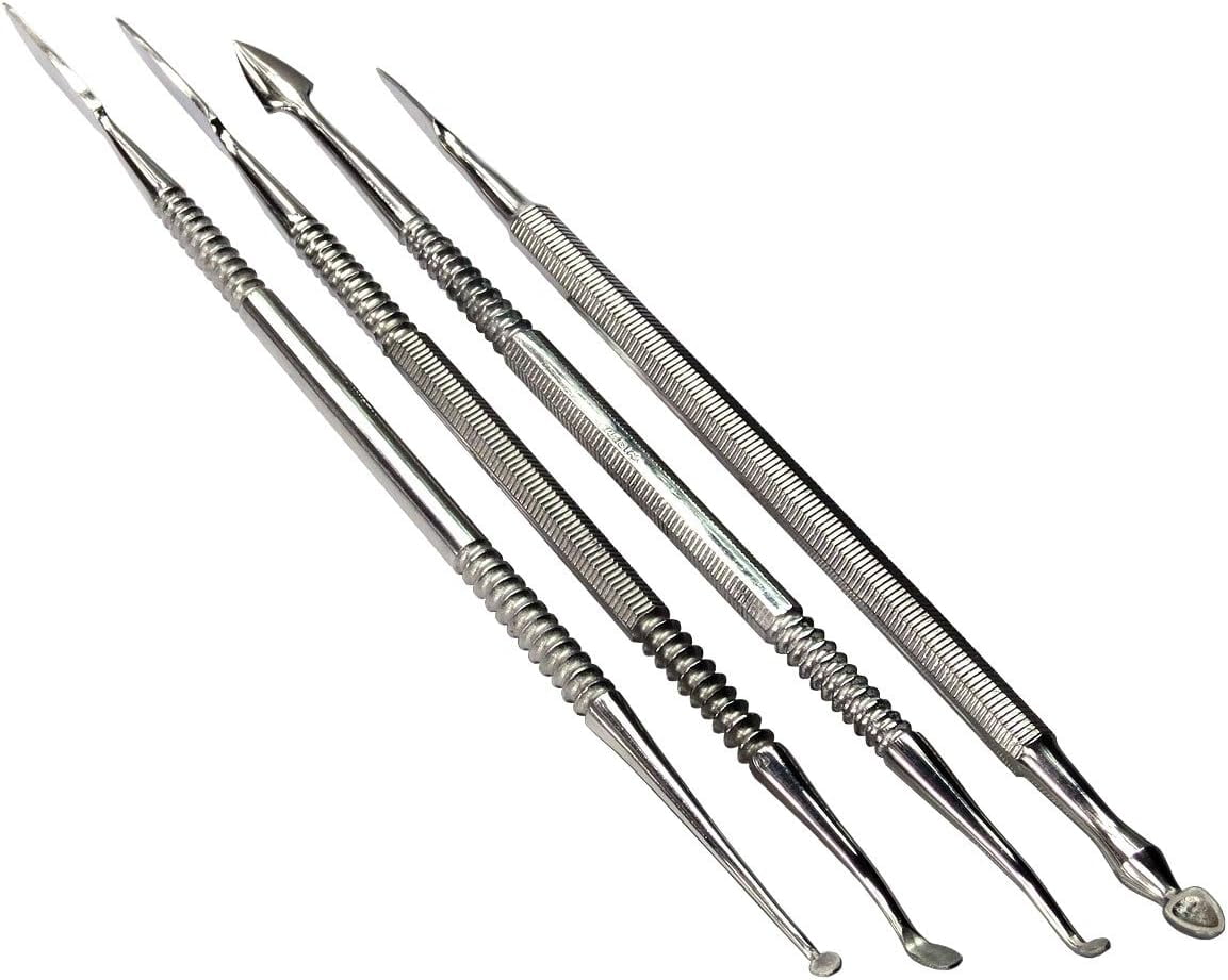 4 Pc Stainless Steel Spearhead Carver Wax & Clay Sculpting Tool Set