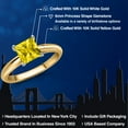 thumbnail image 2 of Gem Stone King 10K Two Tone Gold Yellow Zirconia Solitaire Engagement Ring for Women | 1.25 Cttw | Princess 6MM | Gemstone Birthstone | Size 7, 2 of 6