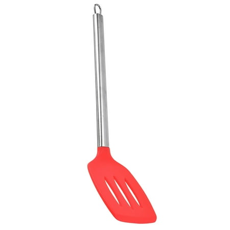 

Slotted Turner Silicone Flexible Bakeware Household Kitchen Cooking Utensil Slotted Turner Red
