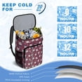 thumbnail image 6 of Travel Cooler Bag - Red Baseballs with Blue Flowers Pattern Camping Beer Cooler Backpack with Bottle Opener- Waterproof Insulated Picnic Backpacks - Cooler Bag for Beach, 6 of 6