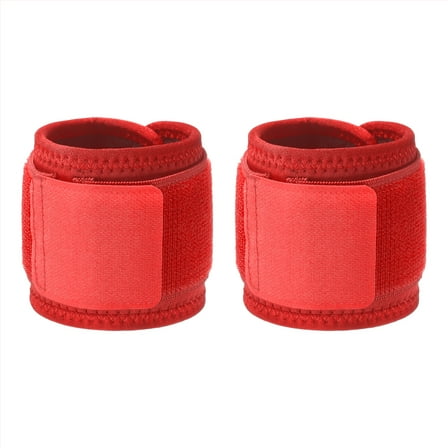 Uxcell Wrist Straps, 2 Pack Wrist Compression Brace Support Protection Unisex Adjustable 15.7"x2.9" for Fitness, Red