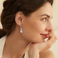thumbnail image 3 of FJ Infinity Celtic Knot Dangle Drop Earrings Irish Leverback Cubic Zirconia Earrings 925 Sterling Silver Heart April Birthstone Earrings Good Luck Jewelry Gifts for Women, 3 of 8