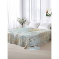 thumbnail image 5 of Contemporary Yellow Blue Tree Full Size Flat Sheet, Wrinkleproof & Fadeproof Cooling Flat Bed Sheet Only, Abstract Art Oil Paiting Breathable Soft Bedding Top Sheets 81 x 96 Inches, 5 of 8