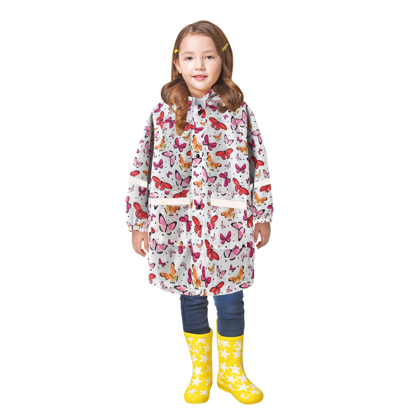Raincoat for Girls Children Kids Boys Girls Hooded Cartoon Print Rain