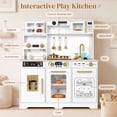 thumbnail image 3 of Wisairt Wooden Play Kitchen for Kids, Pretend Play Kitchen with Realistic Sounds & 23-Piece Accessory Set, White, Age 3+, 3 of 10