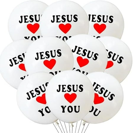 WEEKS 36 pcs Jesus Loves You Balloons Christian Religious Jesus Balloons for Sunday School Supplies He Is Risen Easter Party Favors