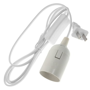 Hanging Lamp Holder with Wire Cord Plastic Light Bulb Socket Pendant Plug Chandelier