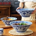thumbnail image 2 of CHUNTIAN Korean Creative Trumpet Bowl Ceramic Japanese Blue and White Porcelain Tableware Big Bowl Ramen Home Restaurant Kitchen Supplies, 2 of 6