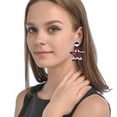 thumbnail image 5 of EUDIDV Home Decor Items American Patriotic Earrings American Flag Red White And Blue Earrings For Women 4th Of July Dangle Earrings For Women Decorative Accessories, 5 of 7