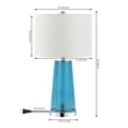 thumbnail image 5 of JONATHAN Y Tryon 26" Modern Minimalist Glass/Iron Nightlight LED Table Lamp, Chrome/Clear Blue (Set of 2), JYL1137B-SET2, 5 of 8